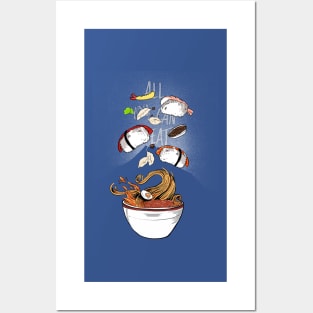 All you can eat with Nigiri, Tempura and Ramen Posters and Art